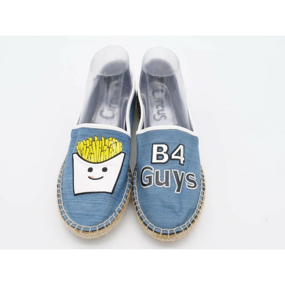 Sam Edelman Leni Flats Women 8 Espadrille Blue Fabric Fries B4 Guys Slip On Shoe - Picture 6 of 9